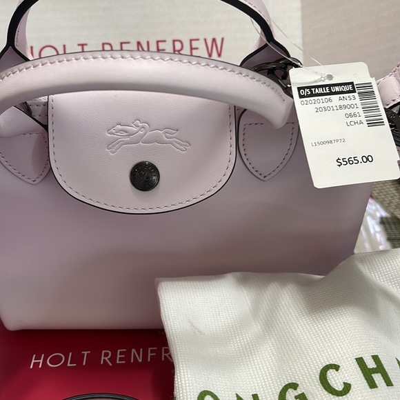 Brandnew Long Champ Extra Small Le Pliage Extra Leather Top Handle Bag w/ Strap - Picture 2 of 4